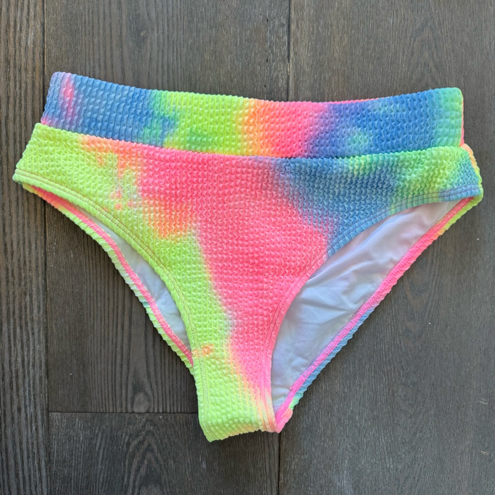 NWT Small Cupshe Sherbet Tie-dye Textured Scoop Neck Two Piece Bikini Swimsuit - Picture 6 of 14